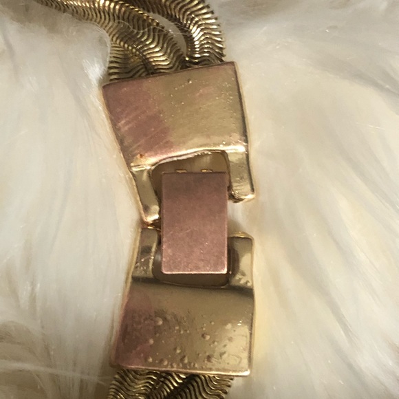 Gold Tone Rhinestone Bib Necklace and Earrings - Picture 8 of 8